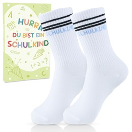 Aitsite Schulkind Socks Cotton 27-32, School Cone Boys Girls, 2025 First Day of School Socks Gift Back to School Gift, blue