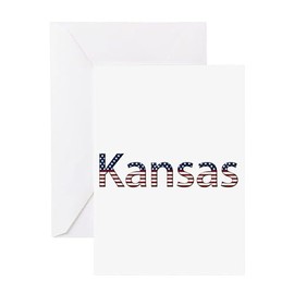CafePress Kansas Stars And Stripes Folded Greeting Card Matte