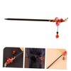 Mikinona Elegant Hair Bun Pin Chinese Wooden Hairpin Dangle Flower