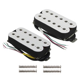 FLEOR Alnico 5 Electric Guitar Neck & Bridge Pickup Set Double Coil Humbucker Pickups-White