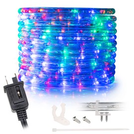 WYZworks 108LEDs, 10ft Colorful LED Rope Light, Connectable Outdoor Permanent Waterproof Accent Exterior Lighting, PVC Case, ETL Certified, for Holiday, Backyard Patio, Home Garden, Decorative