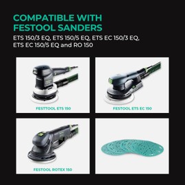 6 Inch 49 Hole 320 Grit Sanding Pads, Hook and Loop Film Backing Sanding Discs Compatible with Festool Sanders by toolant - 50 Pack