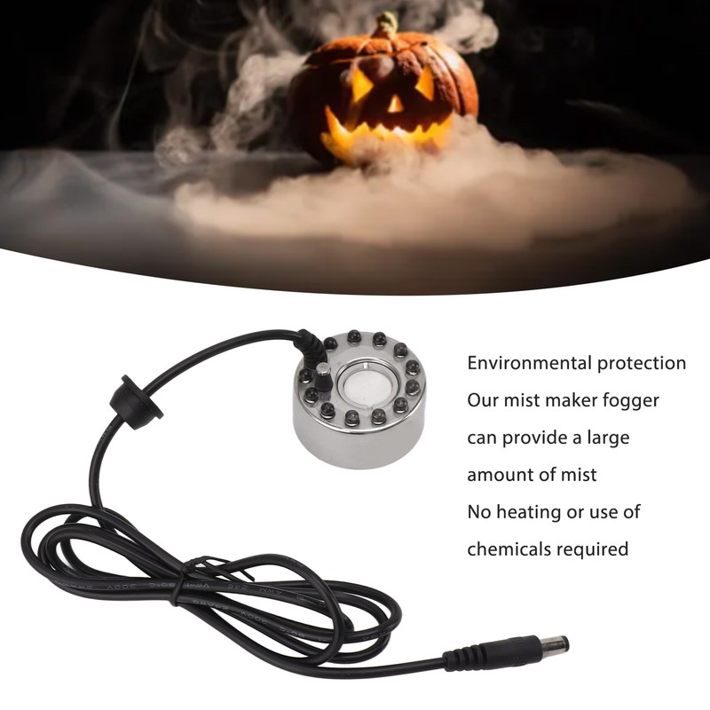 Color 12 LED Mist Maker Fogger Water Fountain Pond Fog