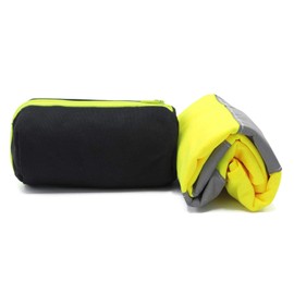 Generisch Pack of 5 Car Safety Vests Yellow Rolled in Black Zip Bag EN ISO 20471 One Size for Adults Washable Motorcycle