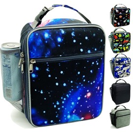 Kulle Kids Lunch Box,Insulated Lunch Bag Boys Back to School, Lunch Box kids Reusable Lunch Boxes for Office,Work,Outdoor(Space)