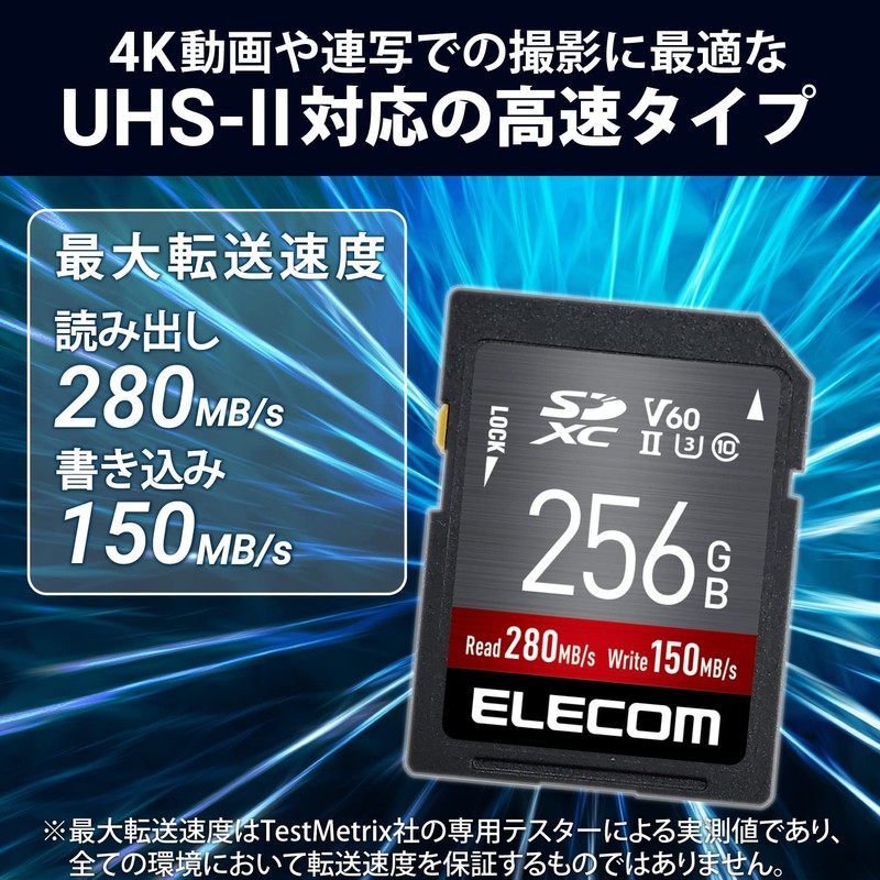 Elecom UHS-II V60 MF-FS256GU23V6R SD Card 256GB SDXC with Data