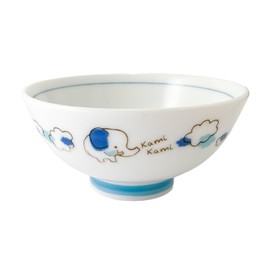 Asahi Koyo KD-3415 Children's Rice Bowl, Elephant, Blue, 1 Piece, Made in Japan