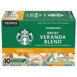Starbucks Coffee Starbucks Decaf House Blend Coffee K-Cup Pods, Medium Roast Decaffeinated Ground Coffee K-Cups for Keurig Brewing System, 10 CT K-Cups/Box (Pack of 2 Boxes) 10 Count (Pack of 1)