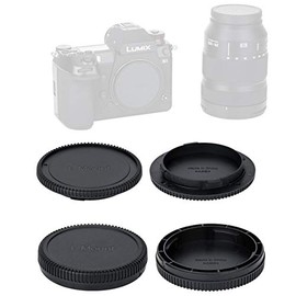(2 Pcs) JJC L Mount Body Cap, L-Mount Rear Lens Cap, L Mount Protective Cover, Compatible with Panasonic S1 S1H S1R S4 S5 Leica SL SL2 TL2 TL Leica T Sigma fp fp L Mirrorless Camera