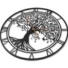 Dankeit Tree of Life Wall Clock, 24Inch Metal Black Family