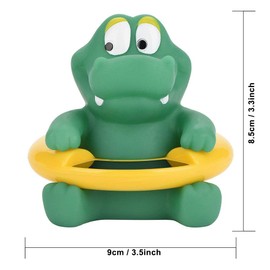 Termómetro PC + Resin Baby Time, Termómetro de baño infantil, Bañera flotante para bebé(Green crocodile)