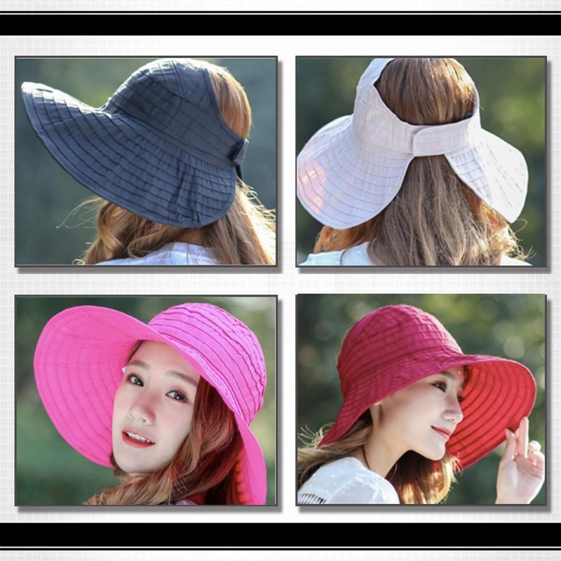 White Fang CA132 Women's Visor, Hat, Celebrity, Folding, Wide Brim,