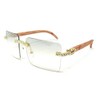 Dweebzilla Dasher XL Rimless Square Rhinestone Metal & Faux Wood