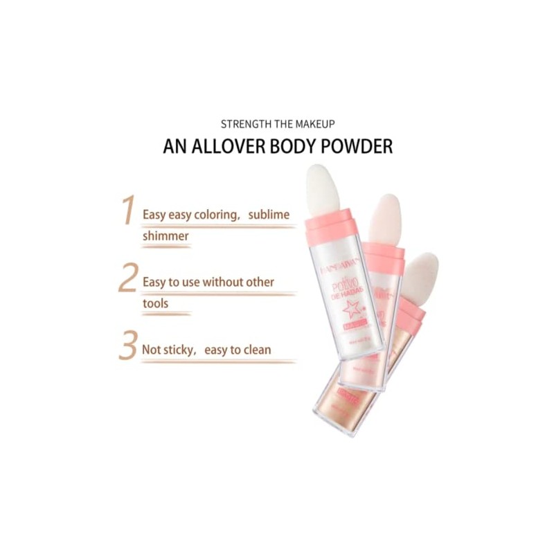 Highlight Patting Powder, Shimmer Face and Body Highlighter Powder Stick,