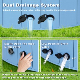 UCCY 2-in-1 Foldable Dog Pool for Large Dogs Hard Plastic Splash Sprinkler Kiddie Swimming Pool Non-Slip Portable Dog Bathtubs Collapsible Multi-Use Whelping Box Ball Pit Duck Pond Blue L-48"x12"