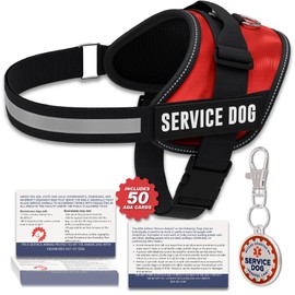 Service Dog Vest Harness Kits with Reflective Straps, Top Handle, ID Tags & Cards - Interchangeable Patches - ESA Dog Vest in 8 Sizes, Durable Service Dog Harness for Working and Support Dogs, Bundle