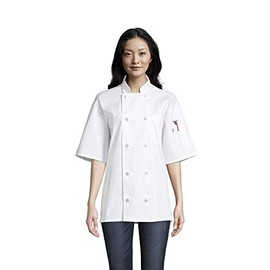 Uncommon Threads unisex adult Antigua Chef Coat W/Mesh Shirt, White, Medium US