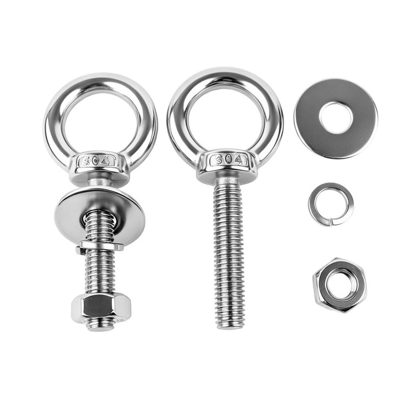 SZJIUZYD 4Set 3/8"x1" Eye Bolt with Nuts, Stainless Steel Shoulder