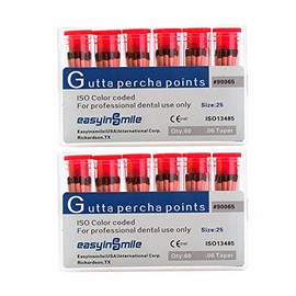 SNAWOP Gutta Percha Paper Points 2 Packs .02/.04/.06 Taper for Dental Endodontic Root Canal Treatment (#25, .06 Taper)