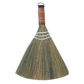 JECOMPRIS Pack of 2 Straw Broom Rice Straw Broom 30 cm Hand Brush Broom Brush Kitchen Worktop Small Natural Broom Cleaning Broom for Indoor Outdoor Home Garden Floor Cleaning