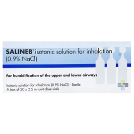 SterlingSquare Isotonic 0.9% Sodium Chloride NaCl Inhalation Saline Solution C Humidifying Airway, 2.5ml Unit-Dose Vials, Nasal Inhaler, Sterile, Alcohol-Free, Sinus & Congestion Relief by OBBS C Pack of 20