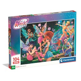 Clementoni - Puzzle per Bambini 104 Pezzi, per Bambini 6+ Anni, Illustrazione Winx Club, Idea Regalo, Made in Italy, 48,5x33,5 cm, 25083