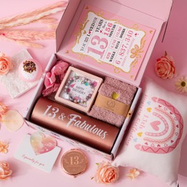 13th Birthday Gifts for Gifts,Unique Gifts Set Ideas for Turning 13 Year Old Girl Pamper Hamper Box,Happy Bday Present Basket Kit for Teen Girl Decorations for Sisters,Daughter,Niece, Granddaughter