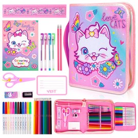 YOYTOO Art Supplies Coloring Drawing Kits for Kids Girls, 36Pcs Markers Set Colored Pencils Gel Pen Color Pages with Case，Canvas, Plastic, Calligraphy, Crafts ,penrelaxation,Birthday gift，Color Perception， Water Coloring Books，Creative Art Supplies, - Co