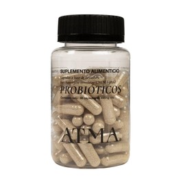 ATMA Suplemento Alimenticio Probióticos 498 mg  60 Cápsulas Vegetales con Tapa a Prueba de Niños  Mezcla de Cepas Activas  Apoyo Digestivo Natural... 