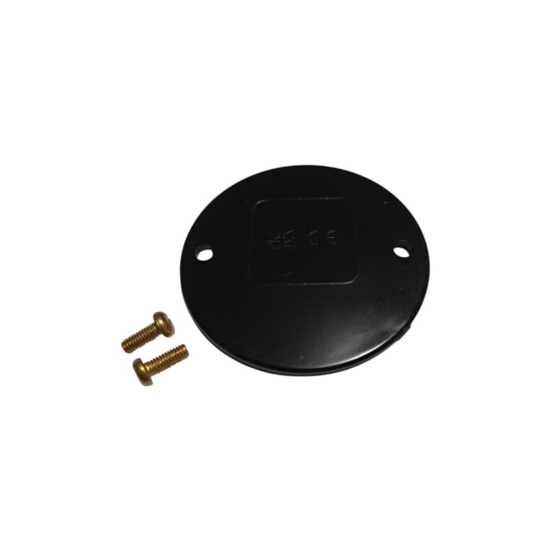 Black PVC Circular Box Lid - 65mm Diameter with 2