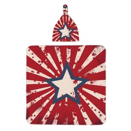 Star Stripes Baby Swaddle Blanket with Beanie Set, Newborn Receiving Blankets 35.4"X 35.4" USA Flag Soft Swaddle Wrap Baby Stuff for Infant Boy Girl Gift