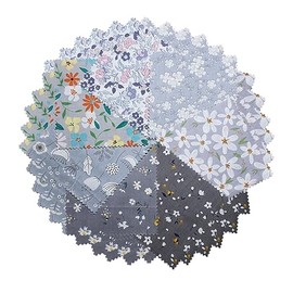 5X 5 inches 100% Cotton Fabric Square Bundles,Precut Quilting Gray Floral Printed Fabric Squares Sheets Patchwork,DIY Sewing Scrapbooking,Quilted Artcraft 42Pcs …