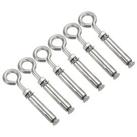 PATIKIL Extension Hooks M6 Set of 6 340 Stainless Steel Concrete Wall Hook Screws Concrete Brick Stone Patio Hanging Silver Tone