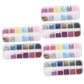 Healvian 6sets Shiny Nail Glitter Sequins for Manicure Art Decorative Paillette for Nail Designs Easy to Use for Women and Girls