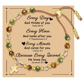 Sereney Christian Gifts for Women, Cross Bracelet for Women, Gold Cross Faith Bracelets as Catholic Religious Easter Gift Regalos Cristianos Para Mujer for Mom Godmother