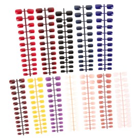 Housoutil 12sets Short Square Fake Nails Press Nail Kit Manicure Supplies for Women