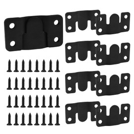 4 Pairs Flush Mount Bracket, Stainless Steel Interlocking Heavy Duty Photo Frame Hook with Screws, for Hanging Headboards Large Picture Display Wall Mount Hardware (Black, 54x30mm)