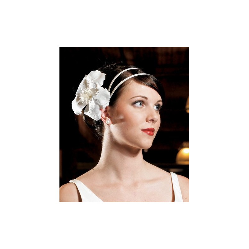 Weddingstar 8970 White Satin Wrapped None Headband