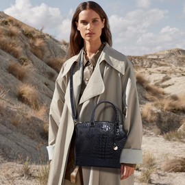 NICOLE & DORIS Handbag Women's Medium Crocodile Handbags Elegant Shoulder Bags Patent Leather Handbag Shoulder Bag Tote Bag for Office Shopper Travel, black