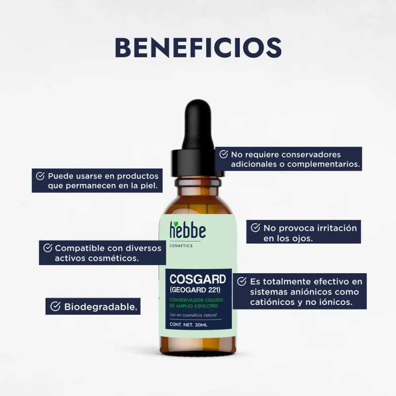 Conservador Natural Hebbe Geogard 221 Libre Parabenos Aceite 30ml