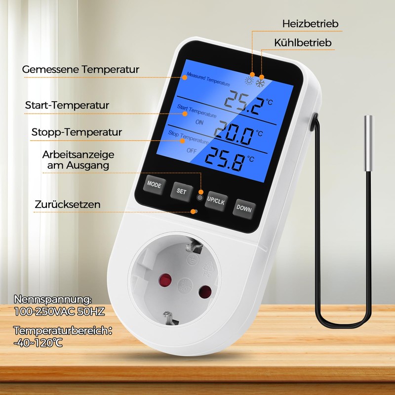 Timer Socket 230 V Heemol Digital Thermostat Heating Smart for