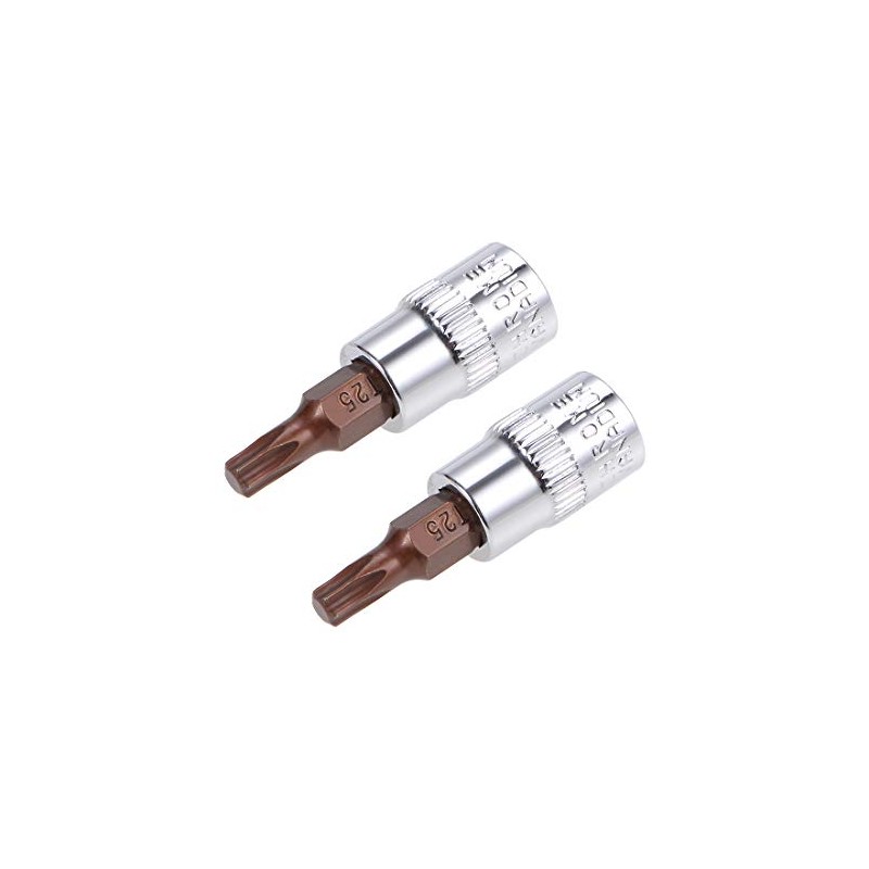 sourcing map 2pcs 1/4" Drive x T25 Torx Bit Socket,