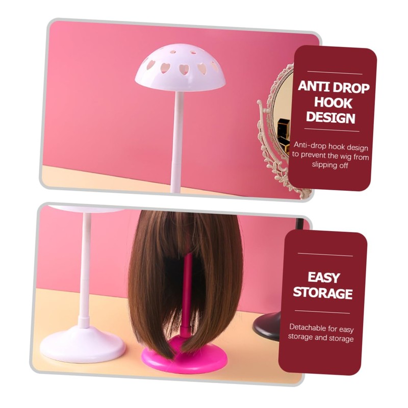 WOONEKY 2pcs Wig Display Stand Hairpiece Holder Solid Base for