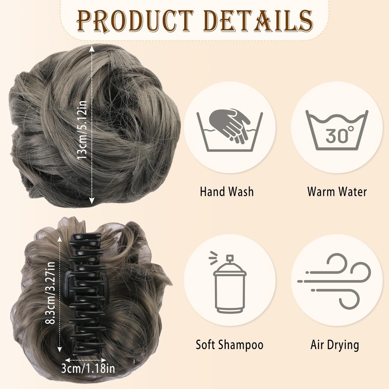 UHOMENY Wig Hair Clip Claw Clip Claw Messy Bun Hair