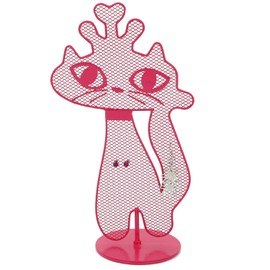 Pretty in Pink Kitty Cat Jewelry Earring Ring Bracelet Stand Tower Organizer Holder by Bucasi
