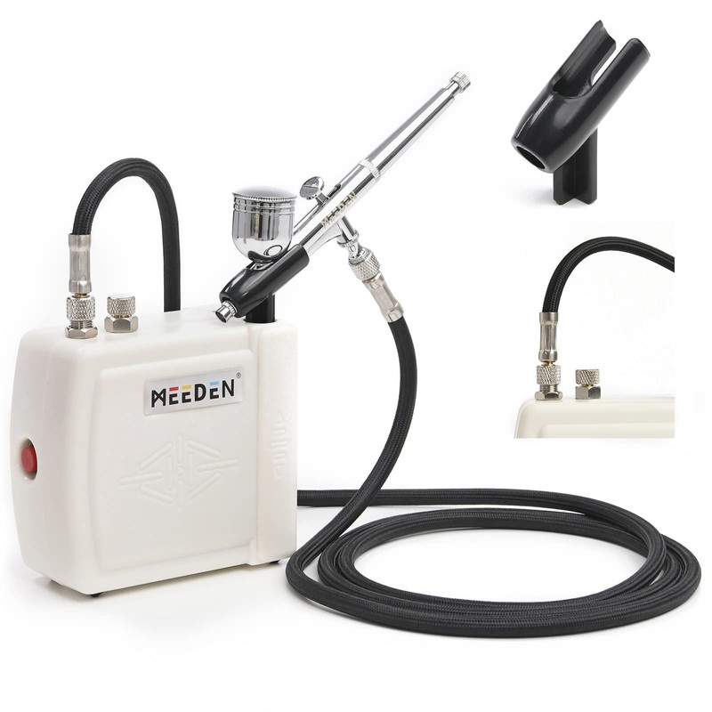 MEEDEN Airbrush Kit with Air Compressor, 12 Colors Acrylic Paint,