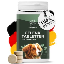 PFOTENGUT® Joint Tablets Dog [Improved Version 2024] - 100 Joint Tablets for Dogs with Green-Lipped Mussel, MSM, Devil's Claw, Collagen & Ginger - Dog Joint Tablets for Strong Joints