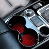 Red Rose 2 Pack Car Cup Holder Coaster Anti Slip