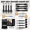 IAZZCO Heavy Duty Ratchet Straps with Hook - 1.6 Inch
