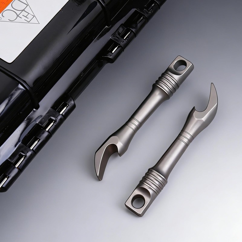Titanium EDC Pry Bar, Multitool with Keychain Hole, for Opening